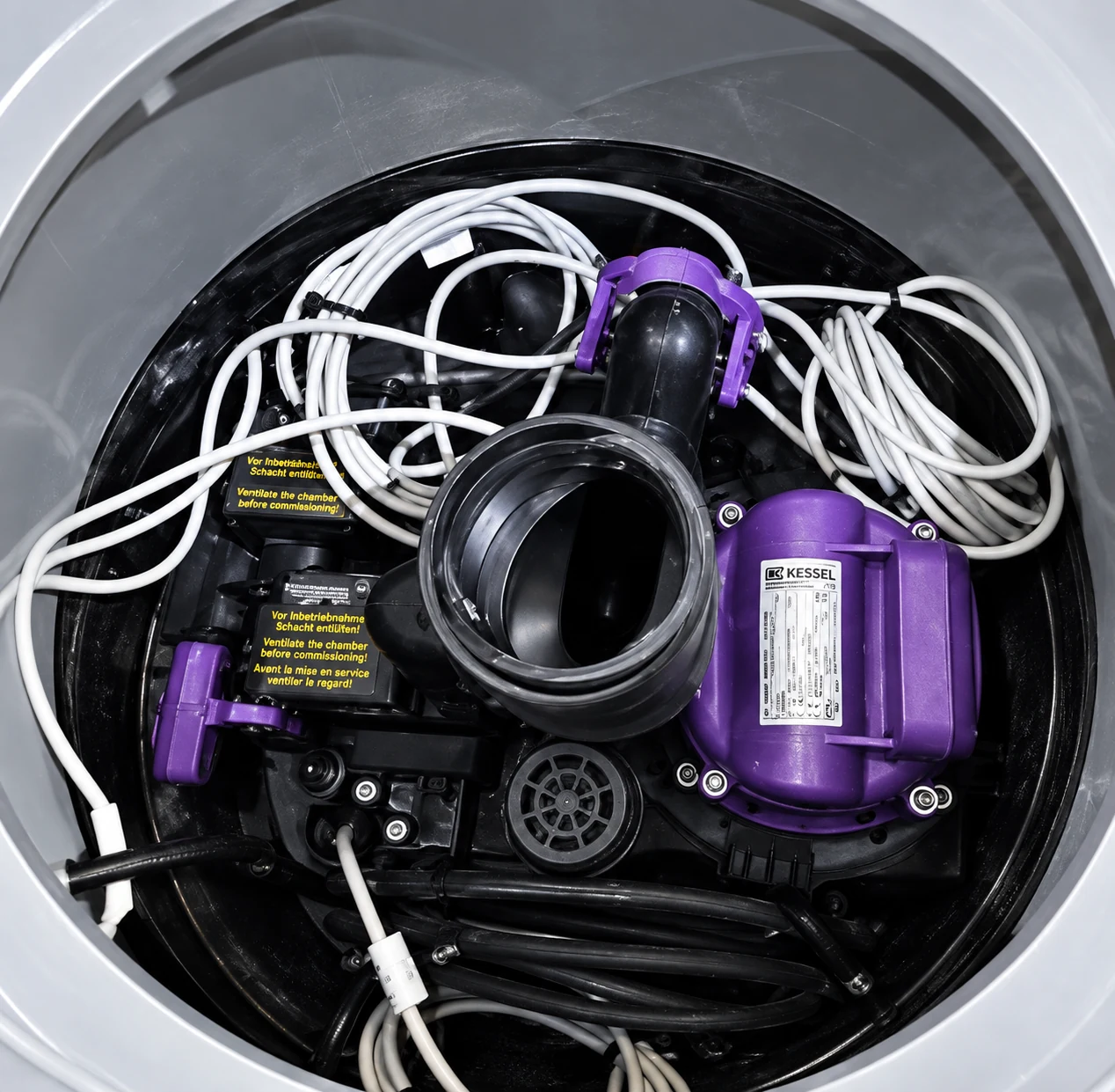 KESSEL chamber installation showing pumping equipment and controls